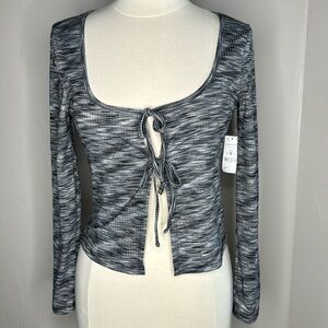NWT Ardent open front Two tie Long sleeve top Size Medium